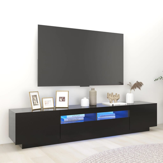 vidaXL TV-taso LED-valoilla musta 200x35x40 cm