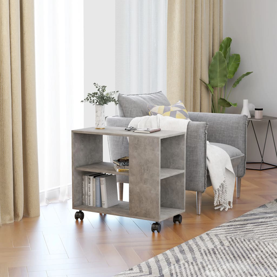 vidaXL Sivupöytä betoninharmaa 70x35x55 cm tekninen puu