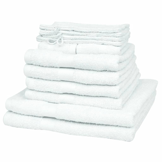 vidaXL Kodin pyyhesetti 12 kpl puuvilla 500 gsm valkoinen