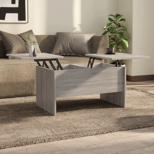 vidaXL Sohvapöytä harmaa Sonoma 80x50x42,5 cm tekninen puu