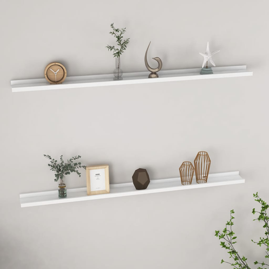 vidaXL Seinähyllyt 2 kpl valkoinen 115x9x3 cm