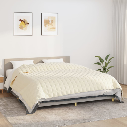 vidaXL Painopeitto vaalea kerma 220x260 cm 15 kg kangas