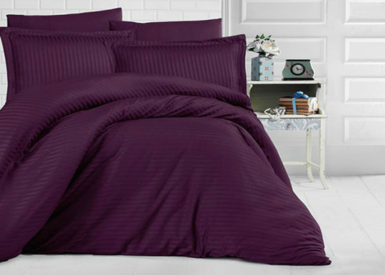 Satiini pussilakanasetti Uni Purple 160x220 cm