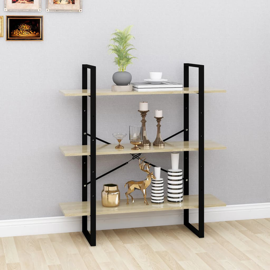 vidaXL Kirjahylly Sonoma-tammi 100x30x105 cm lastulevy