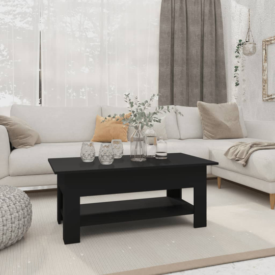 vidaXL Sohvapöytä musta 102x55x42 cm lastulevy