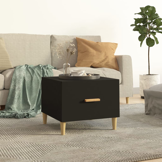 vidaXL Sohvapöytä musta 50x50x40 cm tekninen puu
