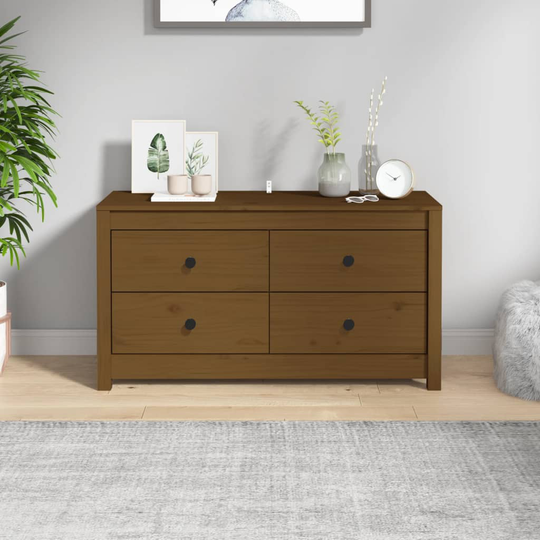 vidaXL TV-taso hunajanruskea 100x40x54 cm täysi mänty