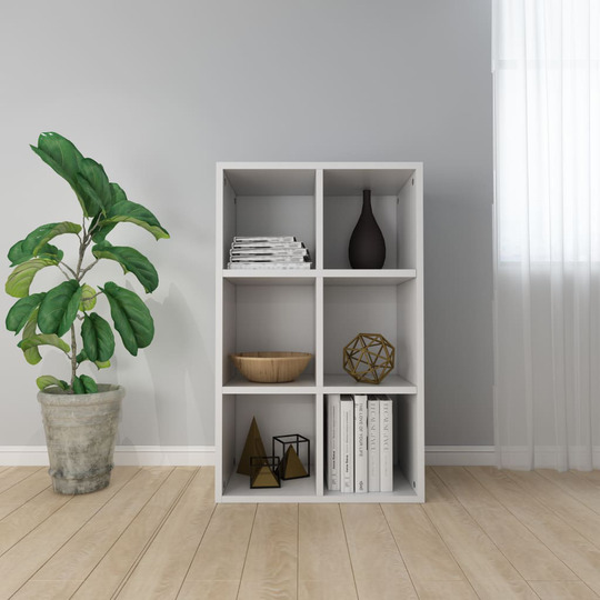 vidaXL Kirjahylly/senkki valkoinen 66x30x97,8 cm lastulevy