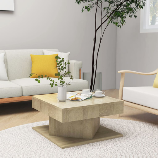 vidaXL Sohvapöytä Sonoma-tammi 57x57x30 cm lastulevy
