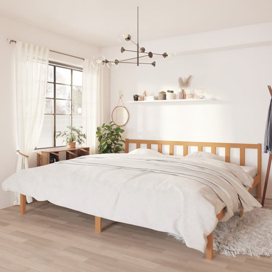 vidaXL Sängynrunko hunajanruskea täysi mänty 180x200 cm 6FT Super King
