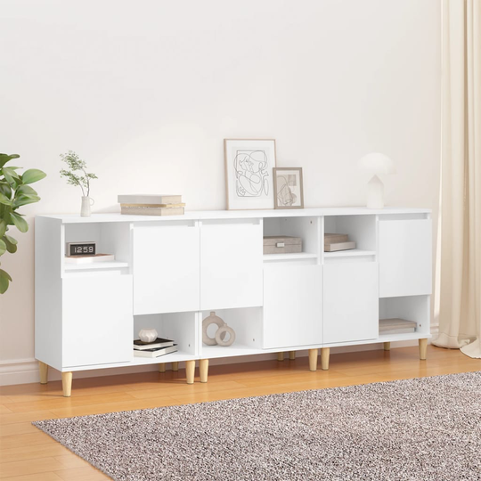 vidaXL Senkit 3 kpl valkoinen 60x35x70 cm tekninen puu