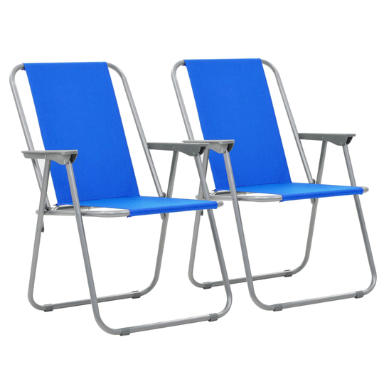 vidaXL Leirituolit 2 kpl kokoontaittuva 52x59x80 cm sininen
