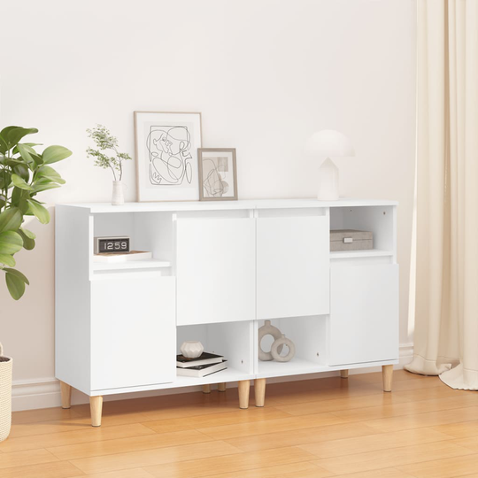 vidaXL Senkit 2 kpl valkoinen 60x35x70 cm tekninen puu
