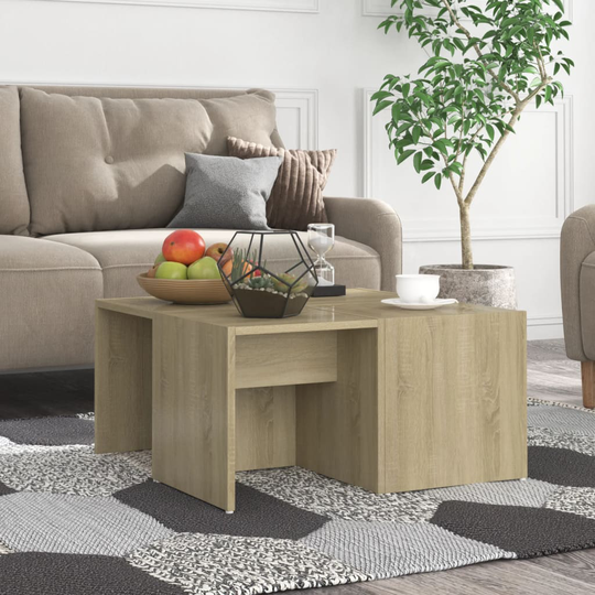 vidaXL Sohvapöydät 4 kpl Sonoma-tammi 33x33x33 cm lastulevy