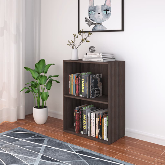 vidaXL Kirjahylly lastulevy 60x31x78 cm harmaa Sonoma-tammi