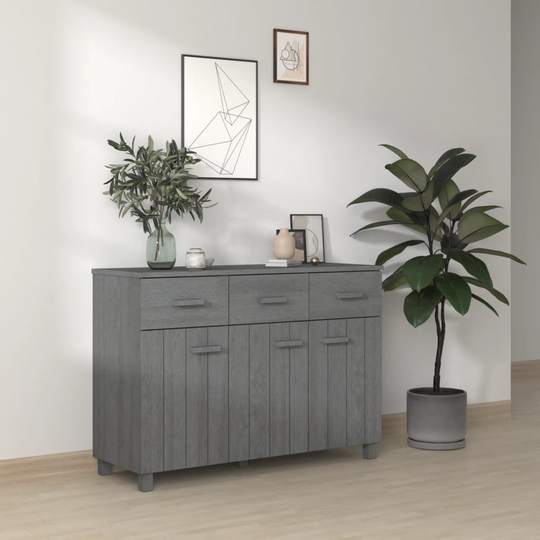 vidaXL Sivupöytä HAMAR tummanharmaa 113x40x80 cm täysi mänty