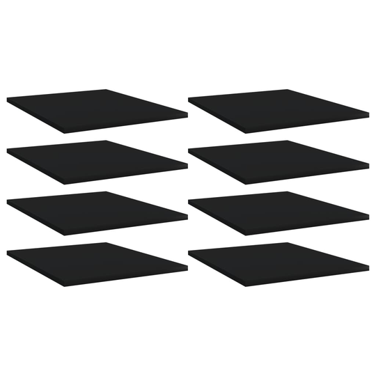 vidaXL Kirjahyllytasot 8 kpl musta 40x50x1,5 cm lastulevy
