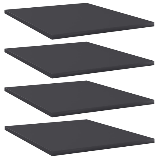 vidaXL Kirjahyllytasot 4 kpl harmaa 40x50x1,5 cm lastulevy
