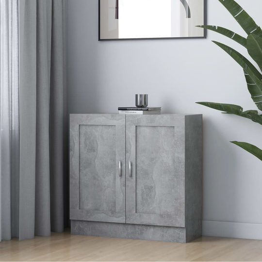 vidaXL Kirjahylly betoninharmaa 82,5x30,5x80 cm lastulevy