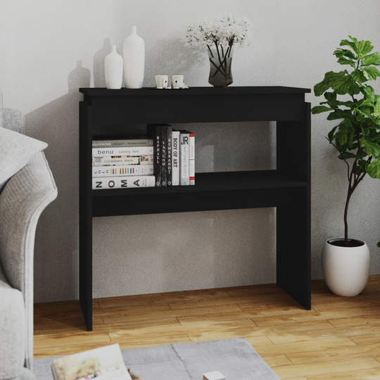 vidaXL Konsolipöytä musta 80x30x80 cm lastulevy