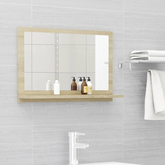 vidaXL Kylpyhuonepeili Sonoma-tammi 60x10,5x37 cm lastulevy