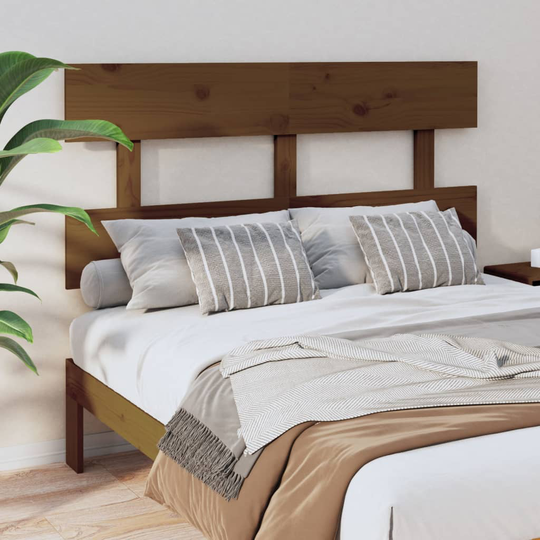 vidaXL Sängynpääty hunajanruskea 124x3x81 cm täysi mänty