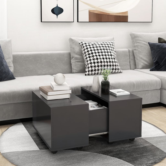 vidaXL Sohvapöytä harmaa 60x60x38 cm lastulevy