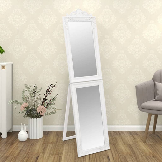 vidaXL Vapaasti seisova peili valkoinen 40x160 cm