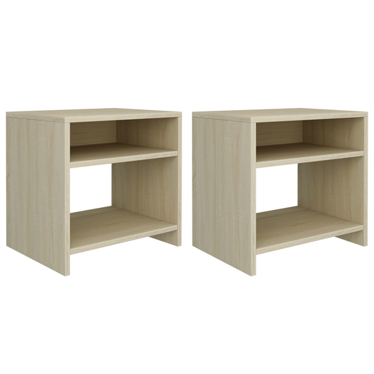 vidaXL Yöpöydät 2kpl sonoma tammi 40x30x40 cm lastulevy
