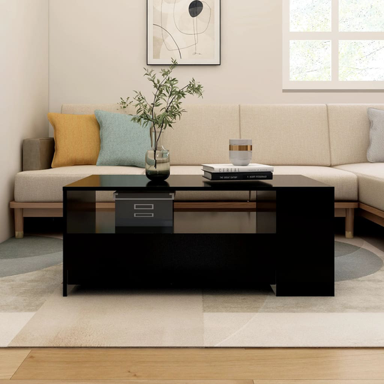 vidaXL Sohvapöytä musta 102x55x42 cm tekninen puu