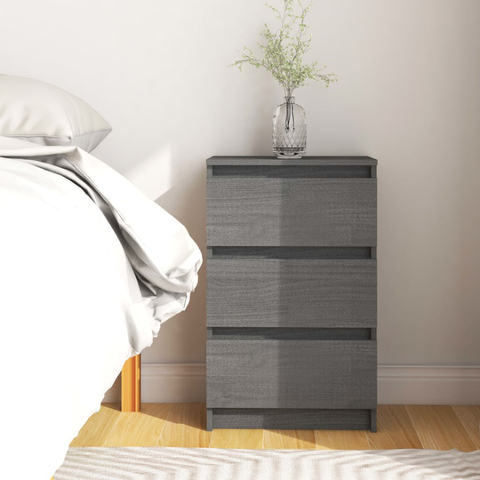 vidaXL Yöpöytä harmaa 40x29,5x64 täysi mänty
