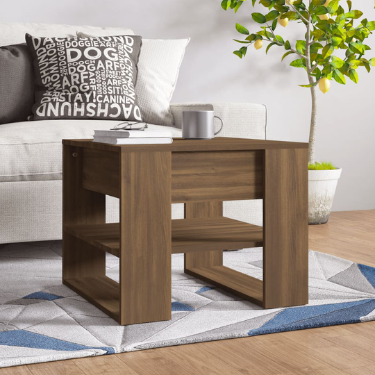 vidaXL Sohvapöytä ruskea tammi 55,5x55x45 cm tekninen puu