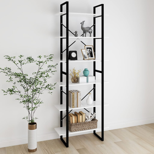 vidaXL Korkea kaappi valkoinen 80x30x210 cm lastulevy