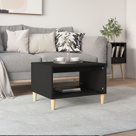 vidaXL Sohvapöytä musta 60x40x50 cm tekninen puu