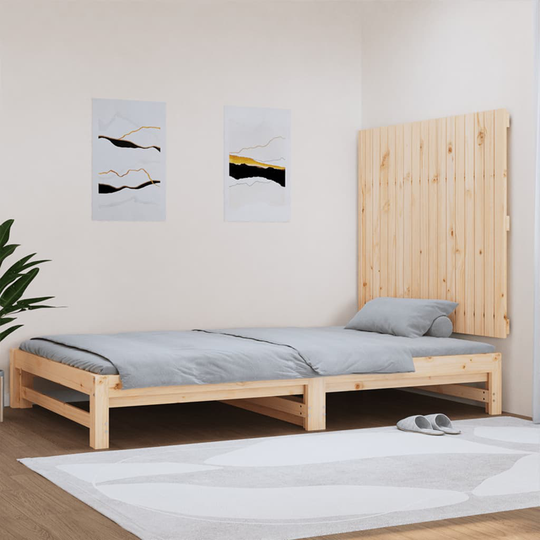 vidaXL Sängynpääty seinälle 108x3x90 cm täysi mänty