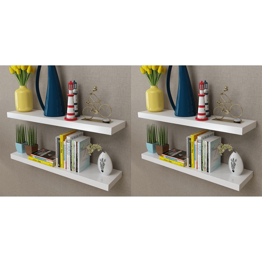 vidaXL Seinähyllyt 4 kpl 80 cm valkoinen