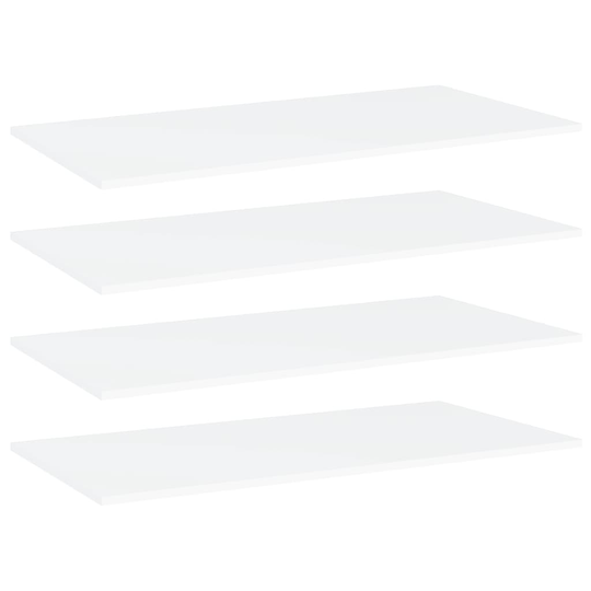 vidaXL Kirjahyllytasot 4 kpl valkoinen 80x20x1,5 cm lastulevy