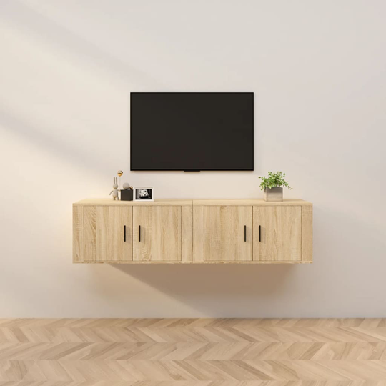 vidaXL Seinäkiinnitettävät TV-kaapit 2 kpl Sonoma-tammi 80x34,5x40 cm