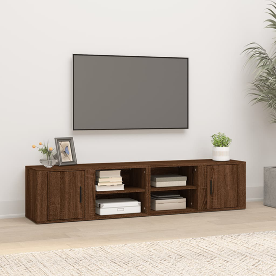 vidaXL TV-kaapit 2 kpl ruskea tammi 80x31,5x36 cm tekninen puu