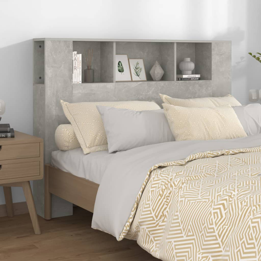 vidaXL Sängynpääty säilytystilalla betoninharmaa 140x18,5x104,5 cm