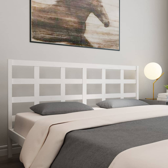 vidaXL Sängynpääty valkoinen 205,5x4x100 cm täysi mänty