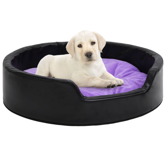 vidaXL Koiran peti musta ja violetti 79x70x19 cm plyysi ja keinonahka