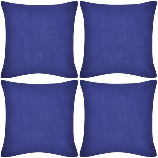 Sininen tyynynpäällinen 4 kpl Puuvilla 80 x 80 cm