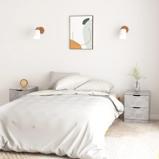 vidaXL Yöpöydät 2 kpl betoninharmaa 40x40x50 cm lastulevy