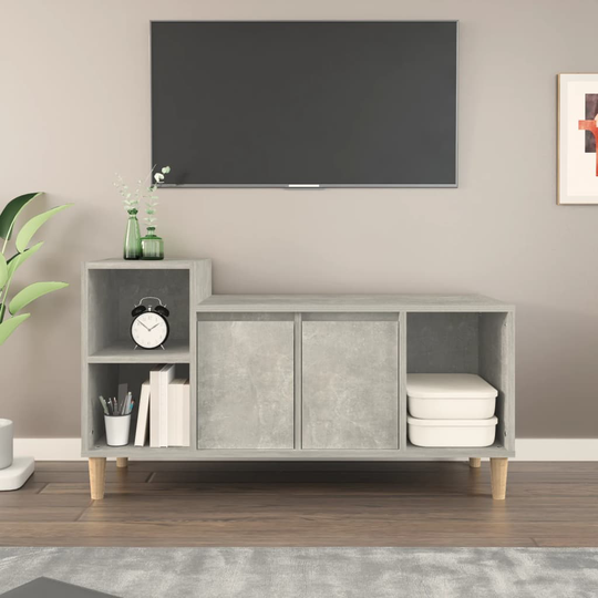 vidaXL TV-taso betoninharmaa 100x35x55 cm tekninen puu