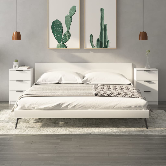 vidaXL Yöpöydät 2 kpl korkeakiilto valkoinen 40x36x65 cm