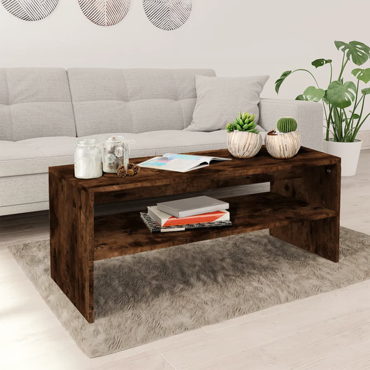 vidaXL Sohvapöytä savutammi 100x40x40 cm tekninen puu
