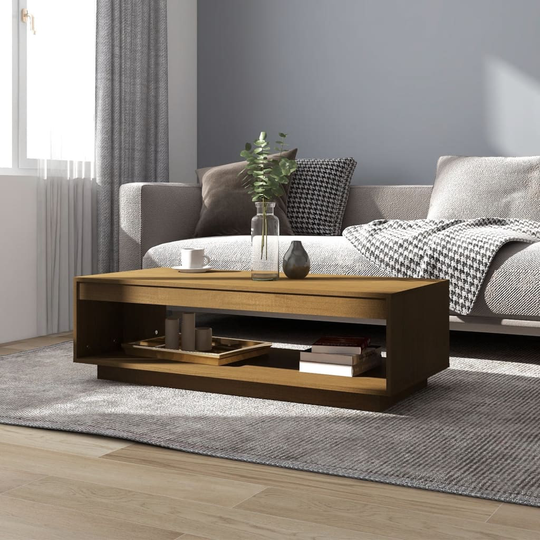 vidaXL Sohvapöytä 110x50x33,5 cm täysi mänty hunajanruskea