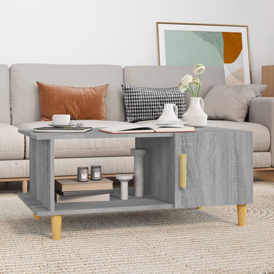 vidaXL Sohvapöytä harmaa Sonoma 90x50x40 cm tekninen puu