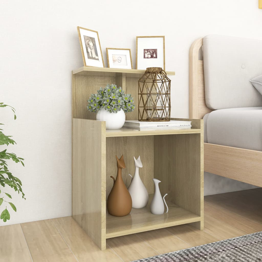 vidaXL Yöpöydät 2 kpl Sonoma-tammi 40x35x60 cm lastulevy